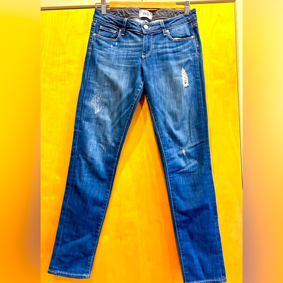Paige distressed blue jeans low rise 26 - Picture 1 of 4